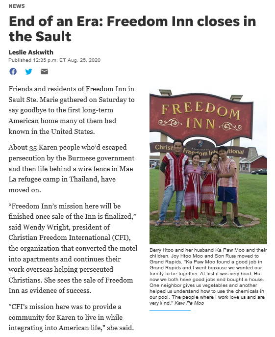 LaFrance Terrace Motel (Freedom Inn) - 2020 Article On Closing Of Freedom Inn